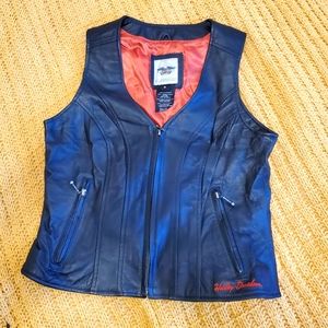 Harley Davidson black leather vest
